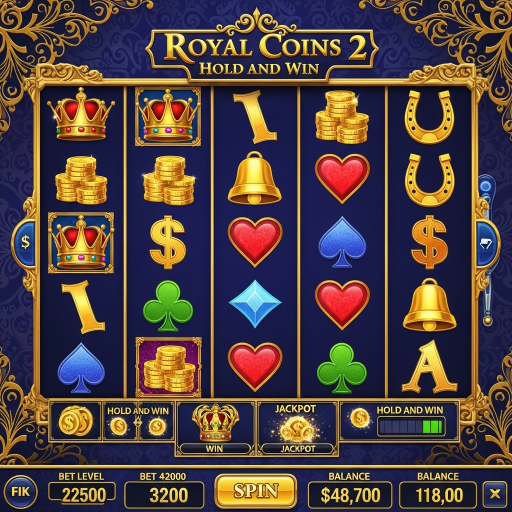 Royal Coins 2: Hold and Win Rzędy ludzi grających na automatach do gier w kasynie